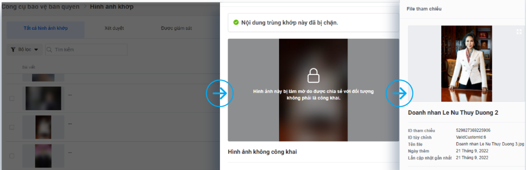 Kompa xử lý các hình ảnh vi phạm bản quyền của Lãnh đạo KN Group trên Facebook